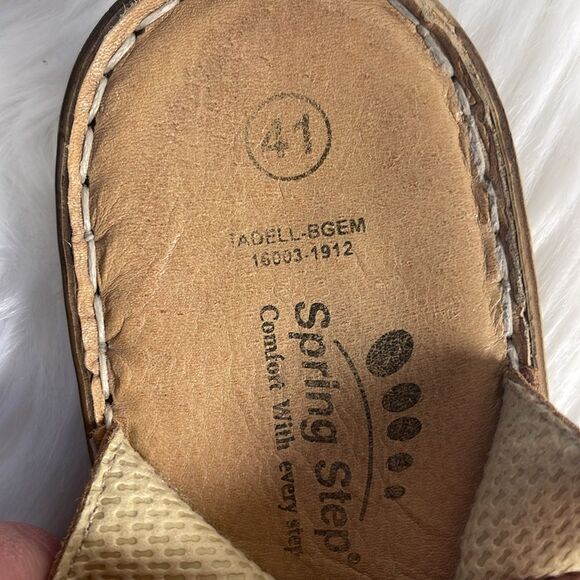 Spring Step Tadell Tan Color Flecked Strappy Sandals Sz 41/US 9.5-10 - Picture 5 of 7